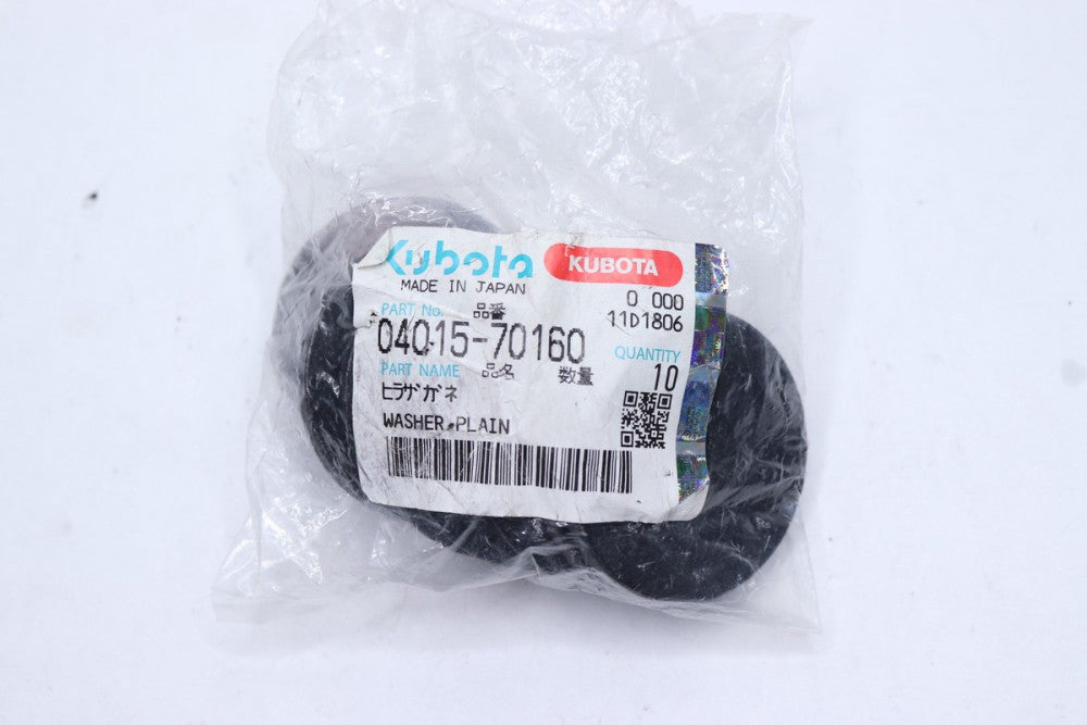 (10-Pk) Kubota Plain Washer Black 04015-70160