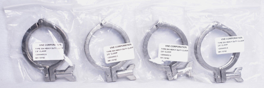 4 Count VNE 2.5” Clamp Fittings 304 Stainless Steel  13MHHM2.5