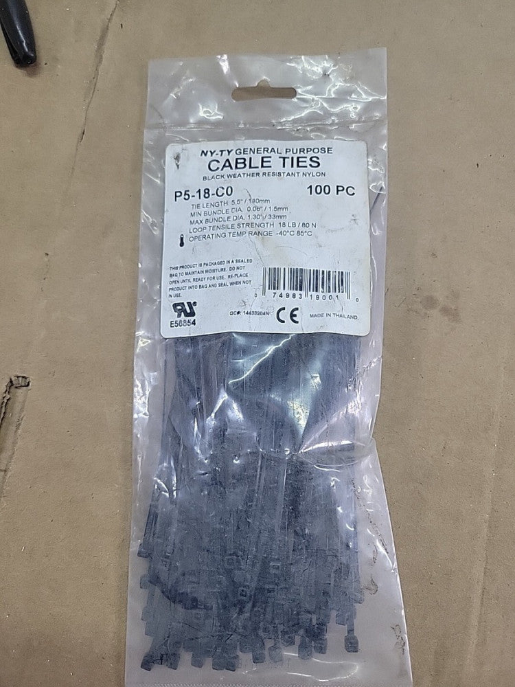 P5-18-C0  Cable Ties NY-TY 100PC