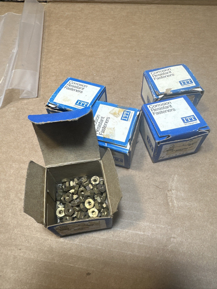 New In Box ITT 6-32 Machine Screw Hex Nuts Solid Brass Qty 500