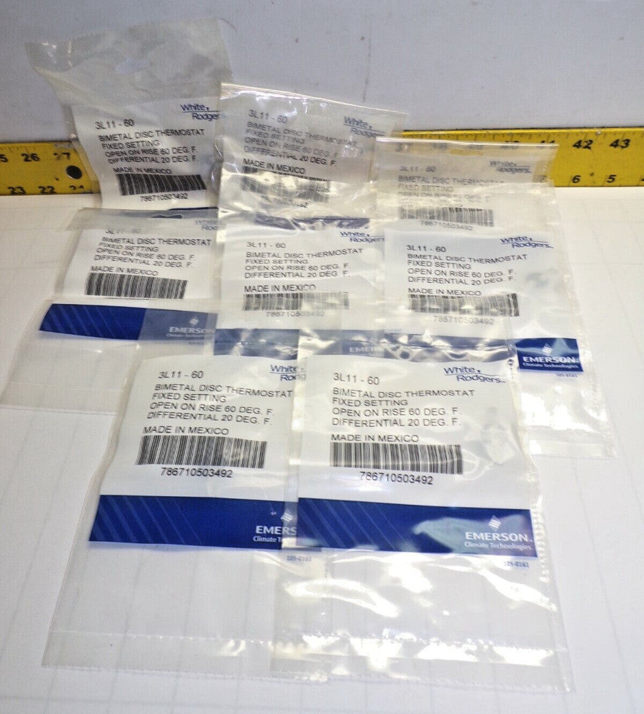 8) NEW EMERSON/WHITE RODGERS BIMETAL DISC THERMOSTAT  3L11-60  LOT OF 8