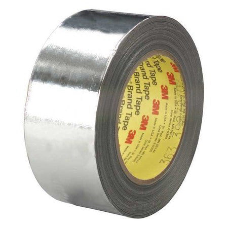 3M 363 Glass Foil Tape,1 In X 36Yd,Silver,Pk36