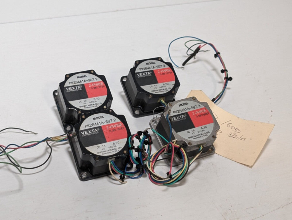 Lot of 4 Vexta PK264A1A-SG7.2 Stepping Motors, 2-Phase, Oriental Motors