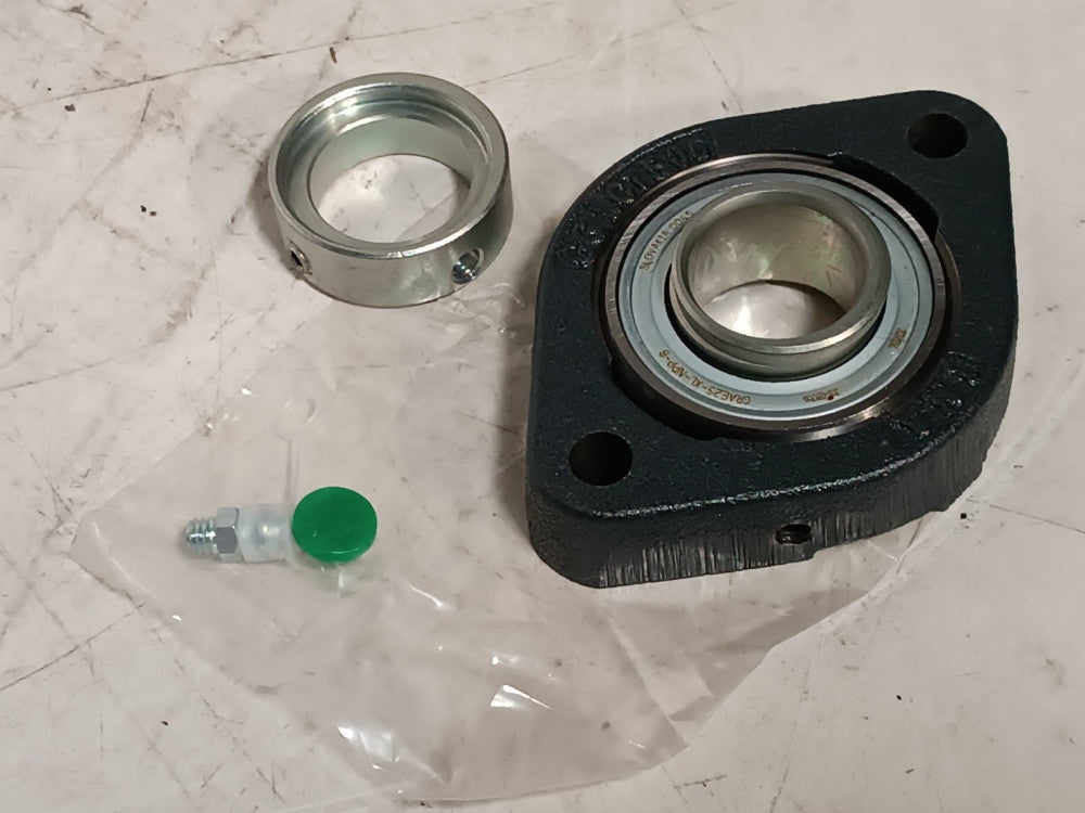 Ina GLCTE25-N Flange Block Bearing, 2-Bolt Cast Iron Oval Flange, 25mm Bore