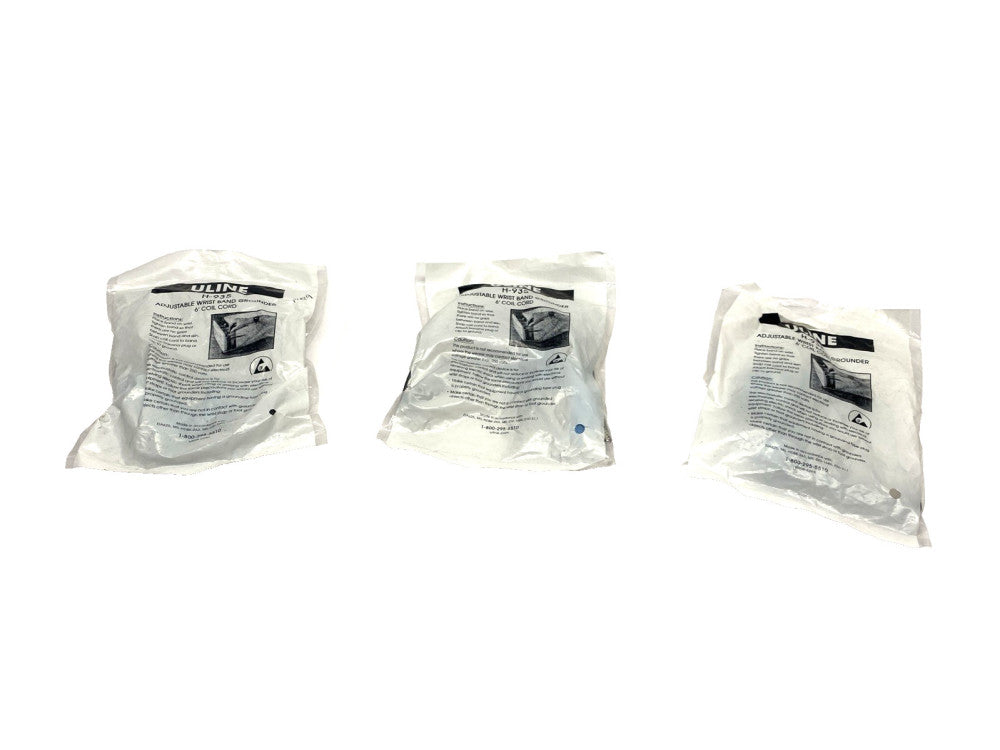 Uline H-935 Fabric Wrist Strap Grounder, Deluxe, 6' Cord LOT OF 3