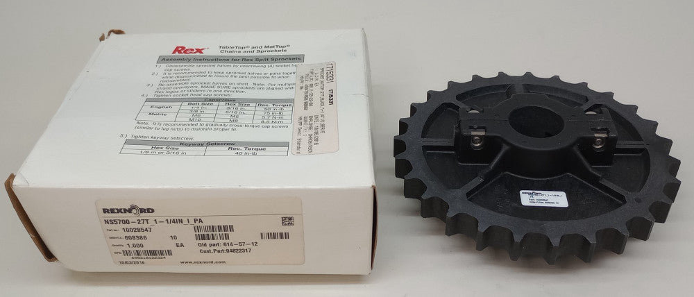 Rexnord 10028547 Sprocket NS5700-27T 1-1/4" 614-57-12