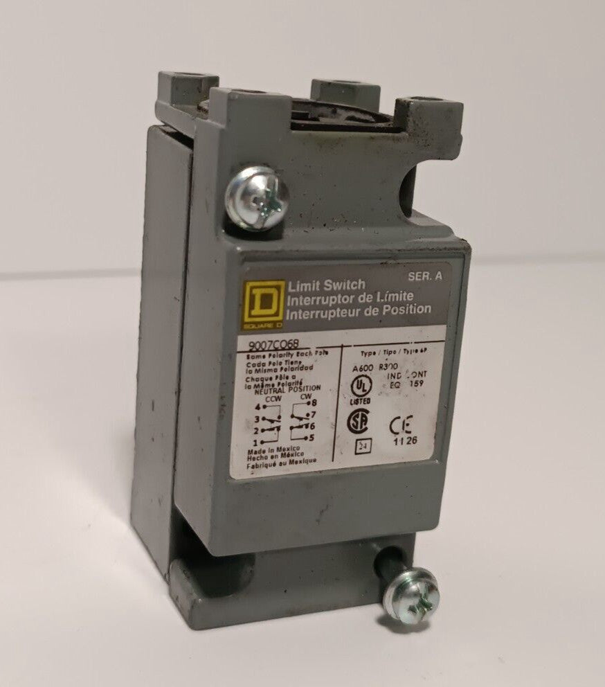 Square D 9007CO68 Limit Switch with 9007CT62 Limit Switch Base 10A 600V