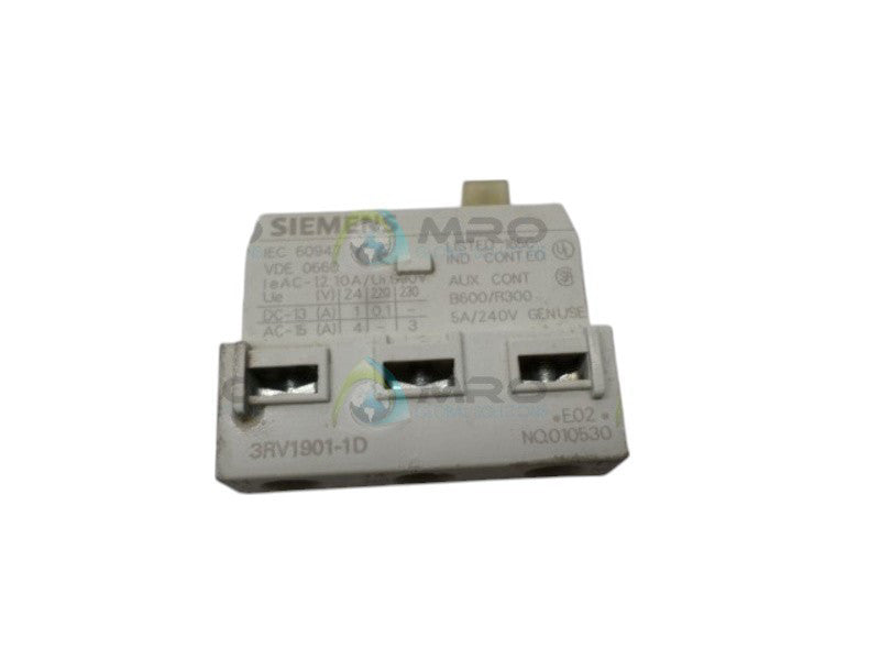 SIEMENS 3RV1901-1D AUXILIARY CONTACT BLOCK  UNMP