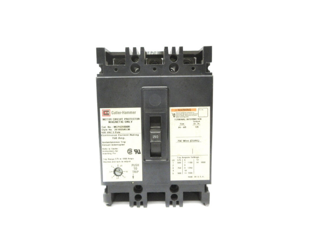 CUTLER HAMMER MCP431800R 600VAC 150A NSNP