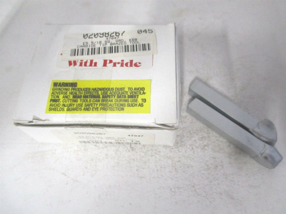 (47047) 5/16 x 5/16" OAL Carbide Shank Threading Single Point Tool Bit - Qty 2