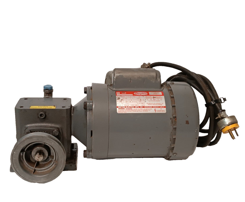 Dayton 6K975C Capacitor Start Motor Assy with Boston Gear F713-30-B5-G Worm Gear
