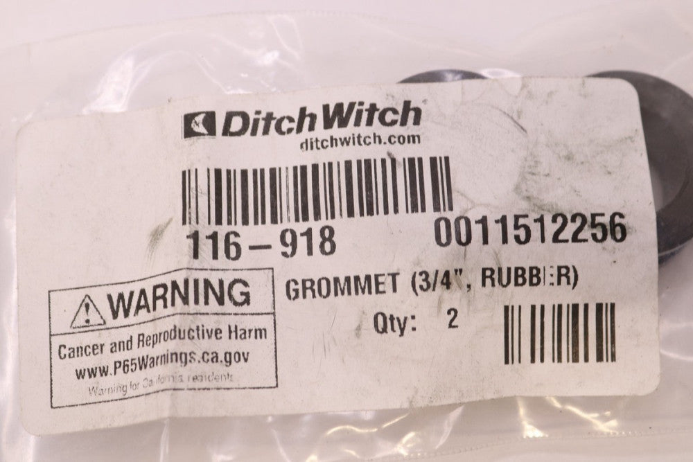 (2-Pk) Ditch Witch Grommet Rubber Black 3/4" 116-918