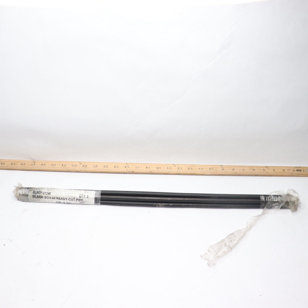 (5-Pk) Boshart Nipple Sch 40 Black 1/8" x 24" BLRCP-01240