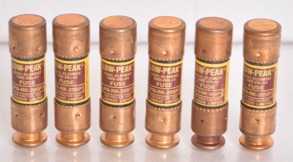 6 COUNT Buss Bussman LPN-RK-20SP Fuses