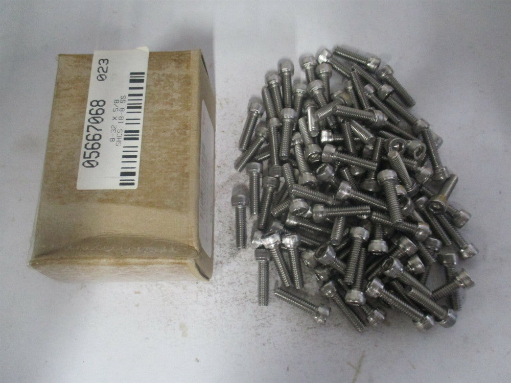 (R40663468) #8-32 UNC 18-8 Stainless Steel Hex Socket Cap Screw - Pack of 100 