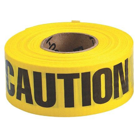 Zoro Select 91100 Barricade Tape, Caution/Cuidado, Yellow, 3 In Wide X 500 Ft