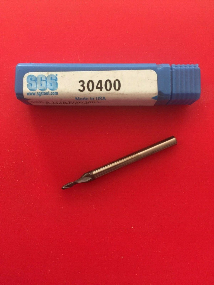 NEW SGS 30400 1/16" Solid Carbide End Mill 2 Flute Square AlTiN Coated