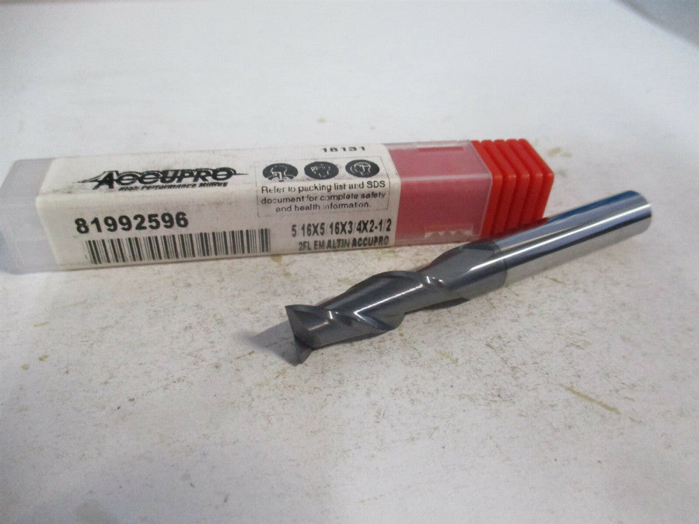 (12181381) 5/16" x 3/4" x 5/16" x 2-1/2" OAL Solid Carbide 2-Fl Square End Mill 