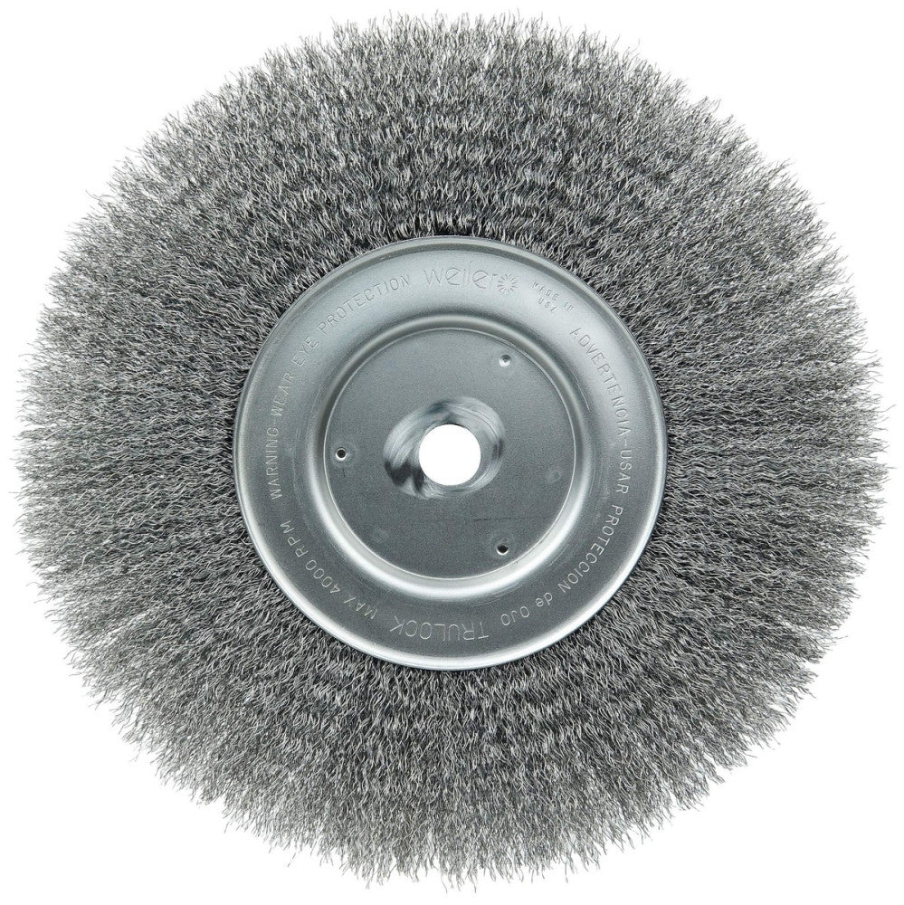 01238 10" Narrow Face Crimped Wire Wheel, 0.0104" Steel Fill, 3/4" Arbor Hole...