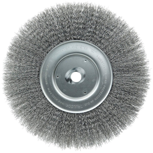 01238 10" Narrow Face Crimped Wire Wheel, 0.0104" Steel Fill, 3/4" Arbor Hole...