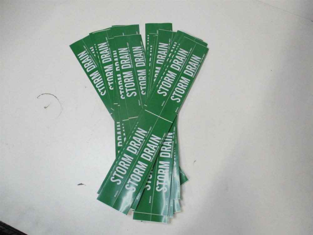 Brady (7273-4) 1-1/8" x 7" OAL Green Storm Drain Pipe Marker 4ct. - Lot of 20