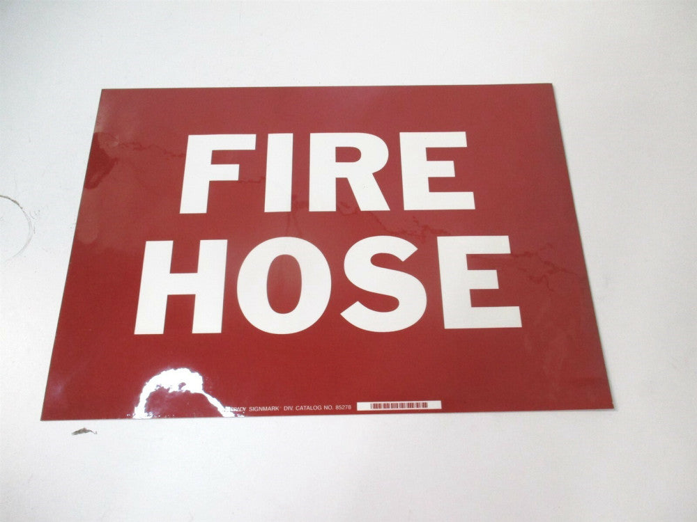 Brady (85278) 10" x 14" Dark Red/White Fire Hose Adhesive Surface Rectangle Sign