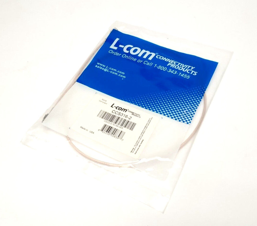 L-Com CCS316-2 RG316 Coaxial Cable, SMA Male To Male, 2FT