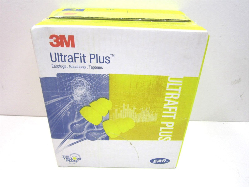 3M (340-6004) Medium 26 dB NRR Push-In Reuseable Corded Earplugs - Pack of 100