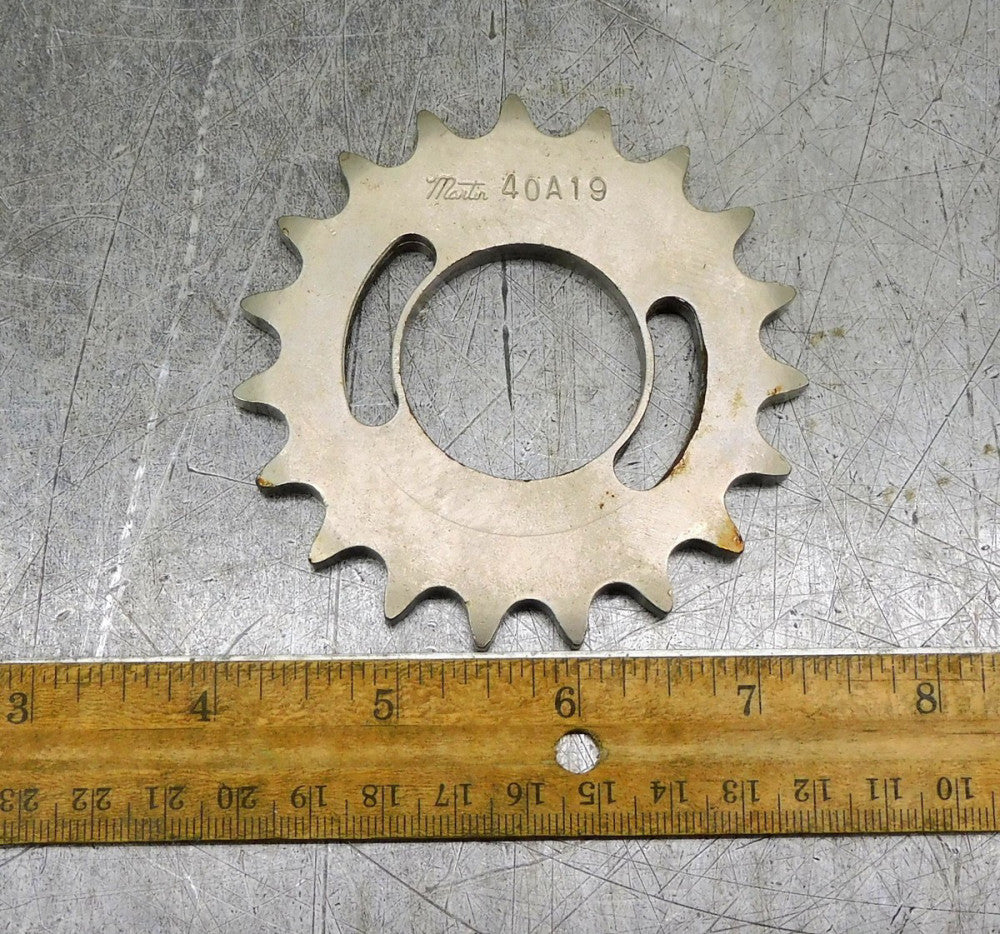 Martin 40A19 A-Plate Roller Chain Sprocket #40 19 Teeth 1-3/8" Bore