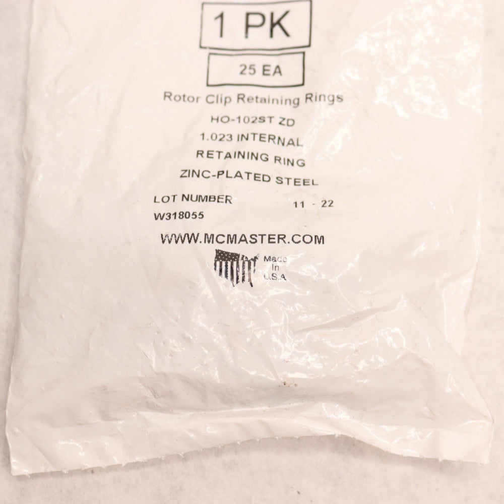 (25-Pk) Rotor Clip Internal Retaining Ring Steel Zinc Yellow 1.023" HO-102ST ZD