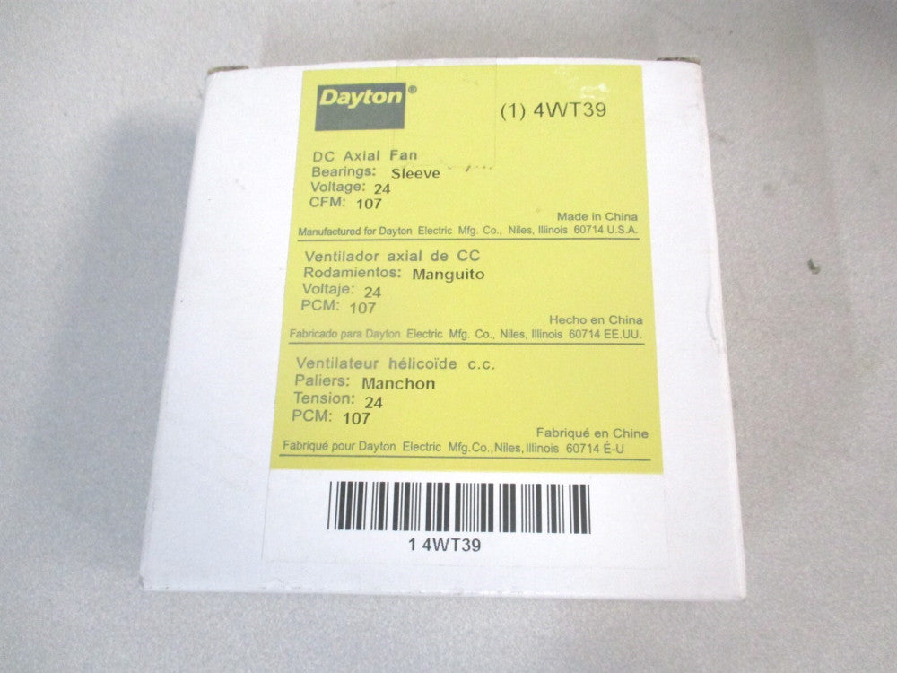 (4WT39) 4-11/16" x 4-11/16" x 1-1/2" OAL 24V DC PBT Plastic Axial Fan