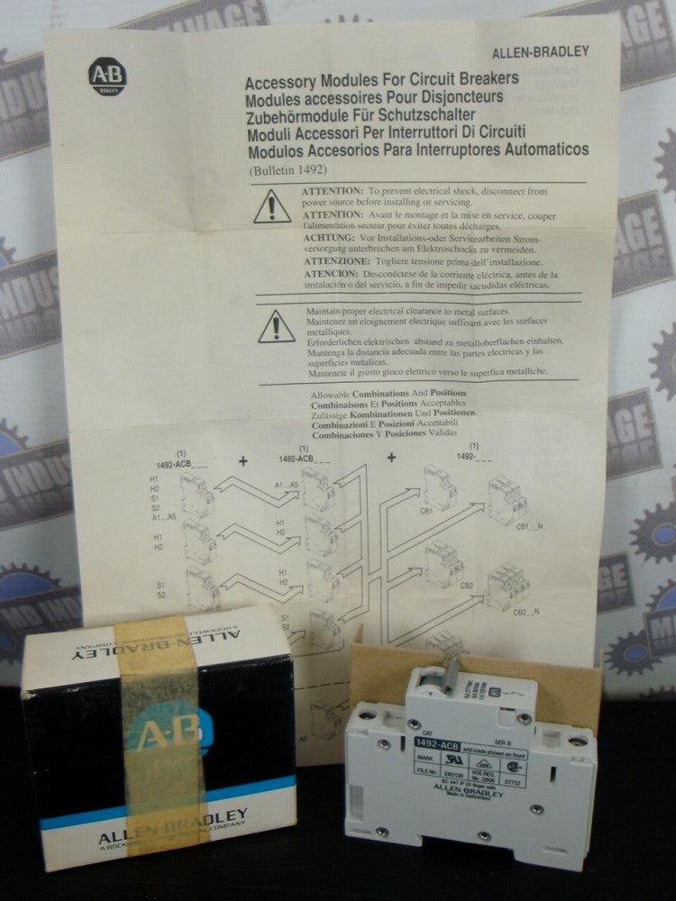 (NEW) Allen Bradley Circuit Breaker Accessory Module 6AMP ACBH1 1492-ACBH1