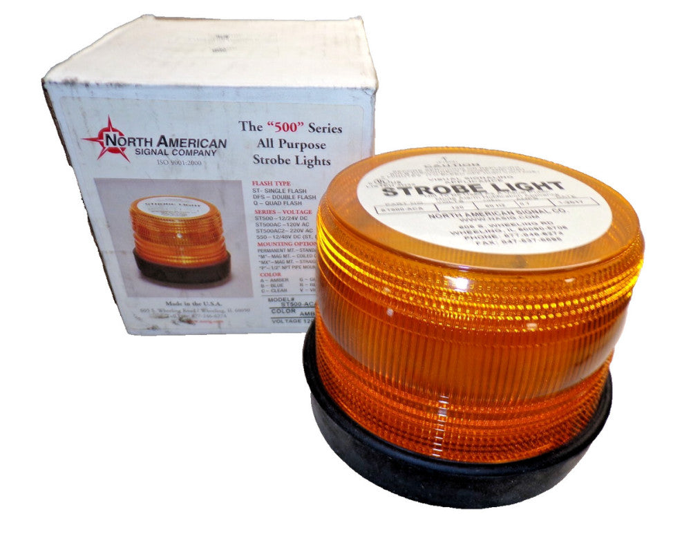 NEW NORTH AMERICAN AMBER VISUAL SIGNALING STROBE LIGHT 120 VAC  ST500-ACA