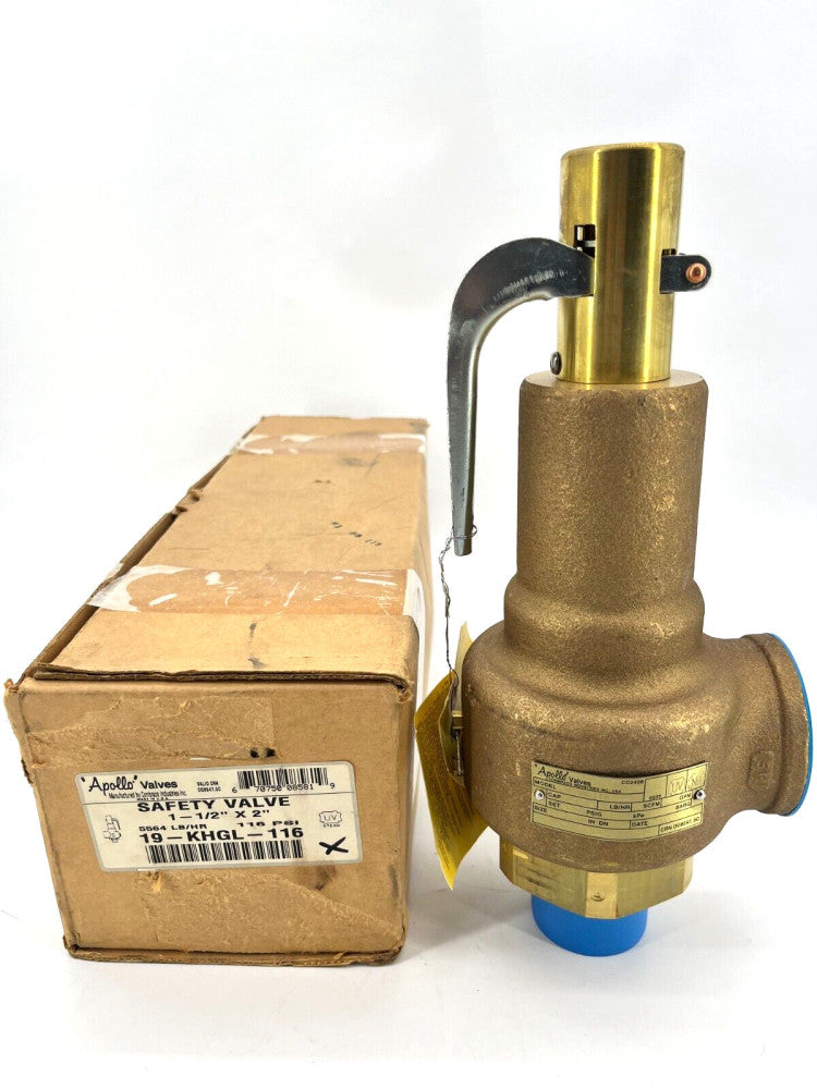 New Apollo 19-KHGL-116 Safety Relief Valve 1-1/2" x 2" 116PSI Set Pressure