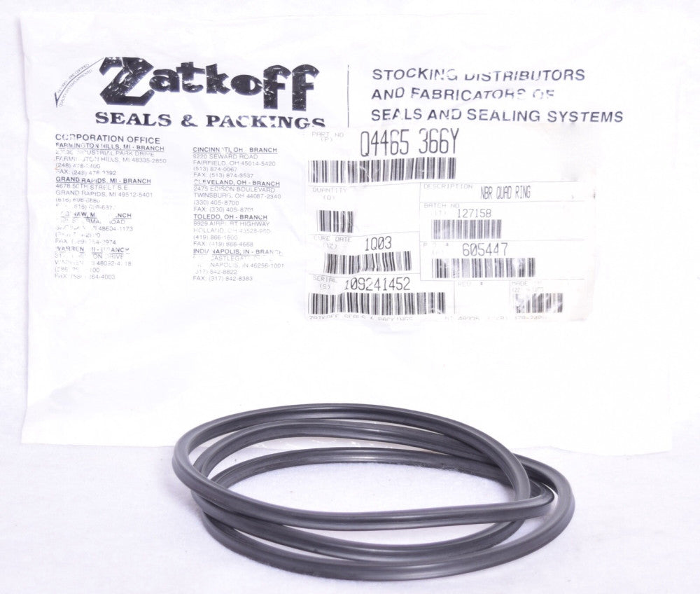Zatkoff Seal Q4465 366Y NBR Quad Ring