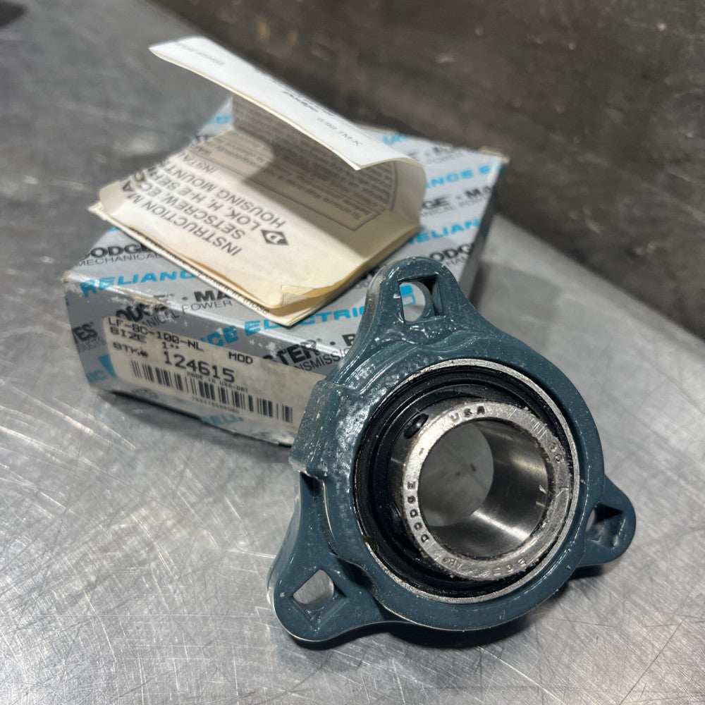 Dodge LF-SC-100-NL MOD / 124615 Flange Mount Ball Bearing Unit 3Bolt Flange Nos