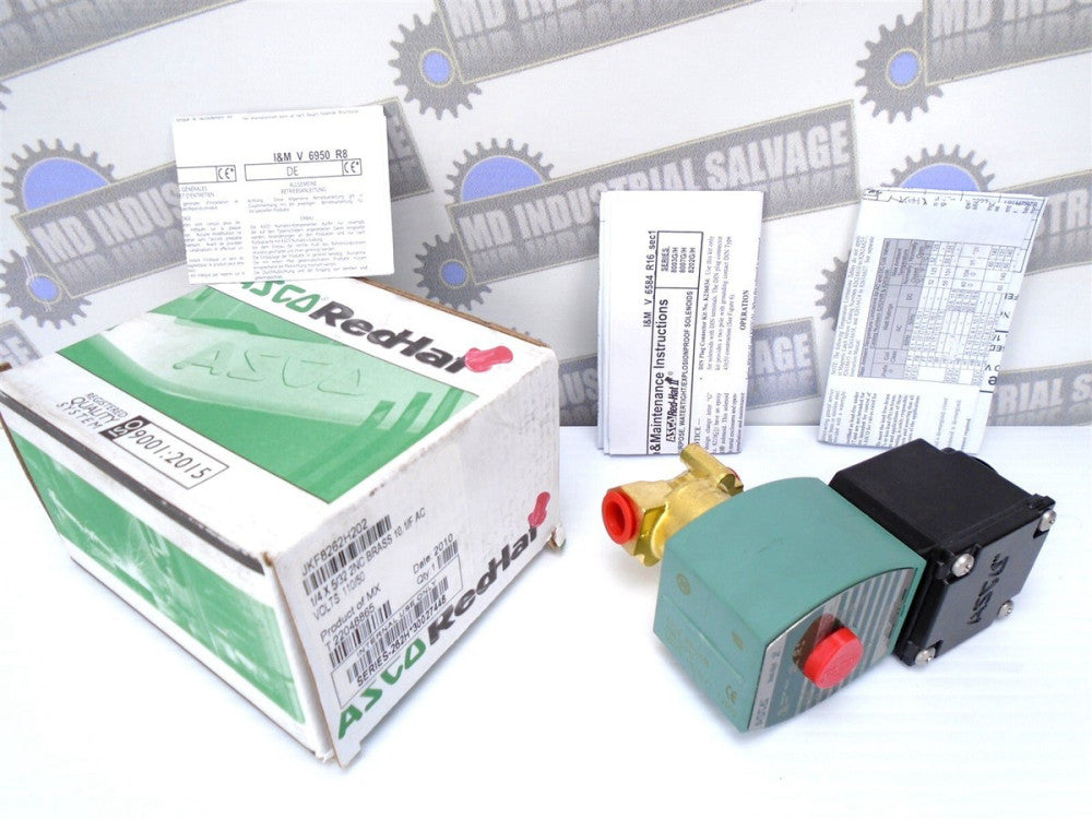 ASCO - RED-HAT - SOLENOID VALVE - MPN: JKF8262H202 - 1/4 x 5/32 - 2NC 110V (NEW)