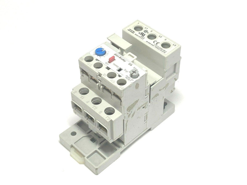 Allen Bradley 193-EA1CB Overload Relay With 193-EPM1 Din Rail Mount