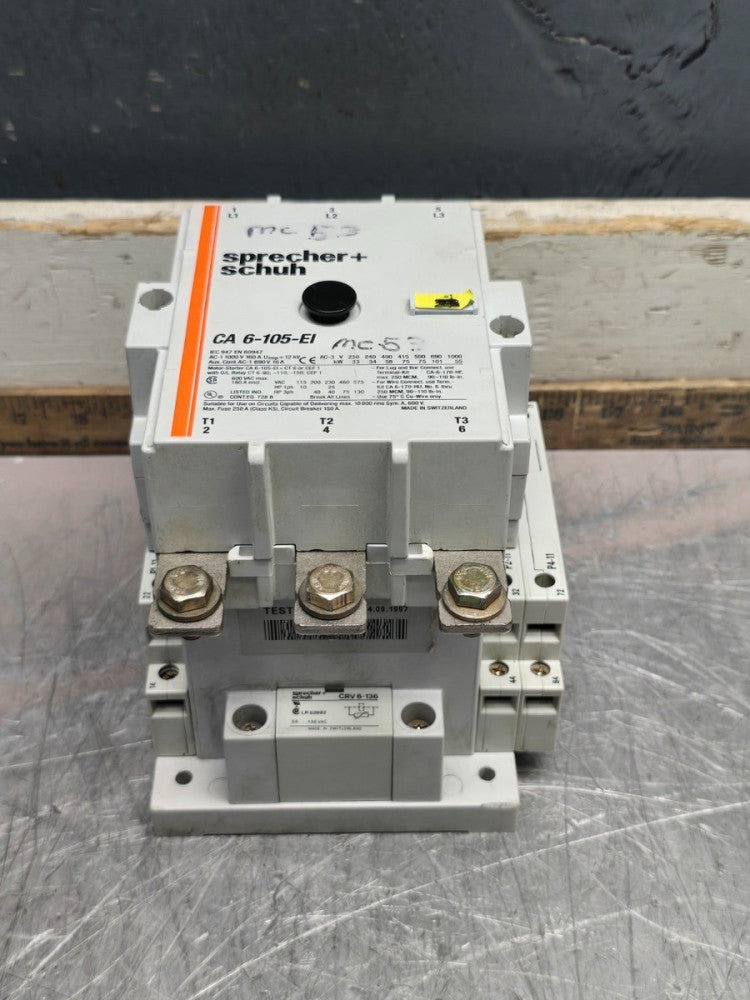 SPRECHER SCHUH, CA6-10-EI, 110/120V COIL, 100HP@575V, CONTACTOR, MAKE OFFER!
