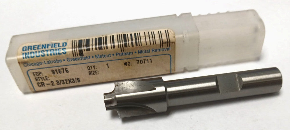 PUTNAM 3/32 CORNER ROUNDING END MILL 4 FLUTES HS 1/2" OD 1/4 TIP DIA OAL 2-1/2"
