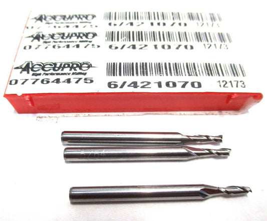 (07764475) 5/64 x 1/8 x 1/4 x 1-1/2 2F CC SE RH Carbide Square End Mill - 3 QTY