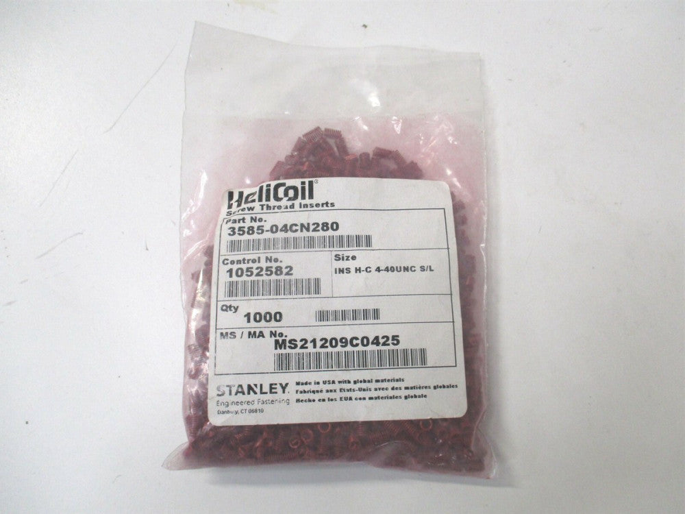 Heli-Coil (3583-04CN280) #4-40 304 SS Coarse Screw-Lock Inserts - Pack of 1000