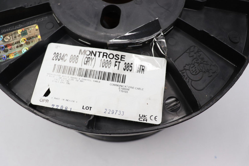 Montrose 4-Conductor Unshielded Control Cable 1000 Ft 2043C 008 (GRY) 305 MTR 
