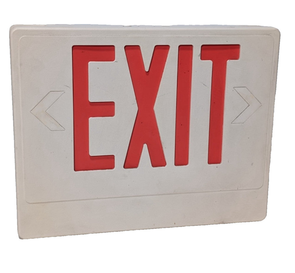 Emergency Exit Sign, Red and White, 13"x10", AC Power Adapter not included