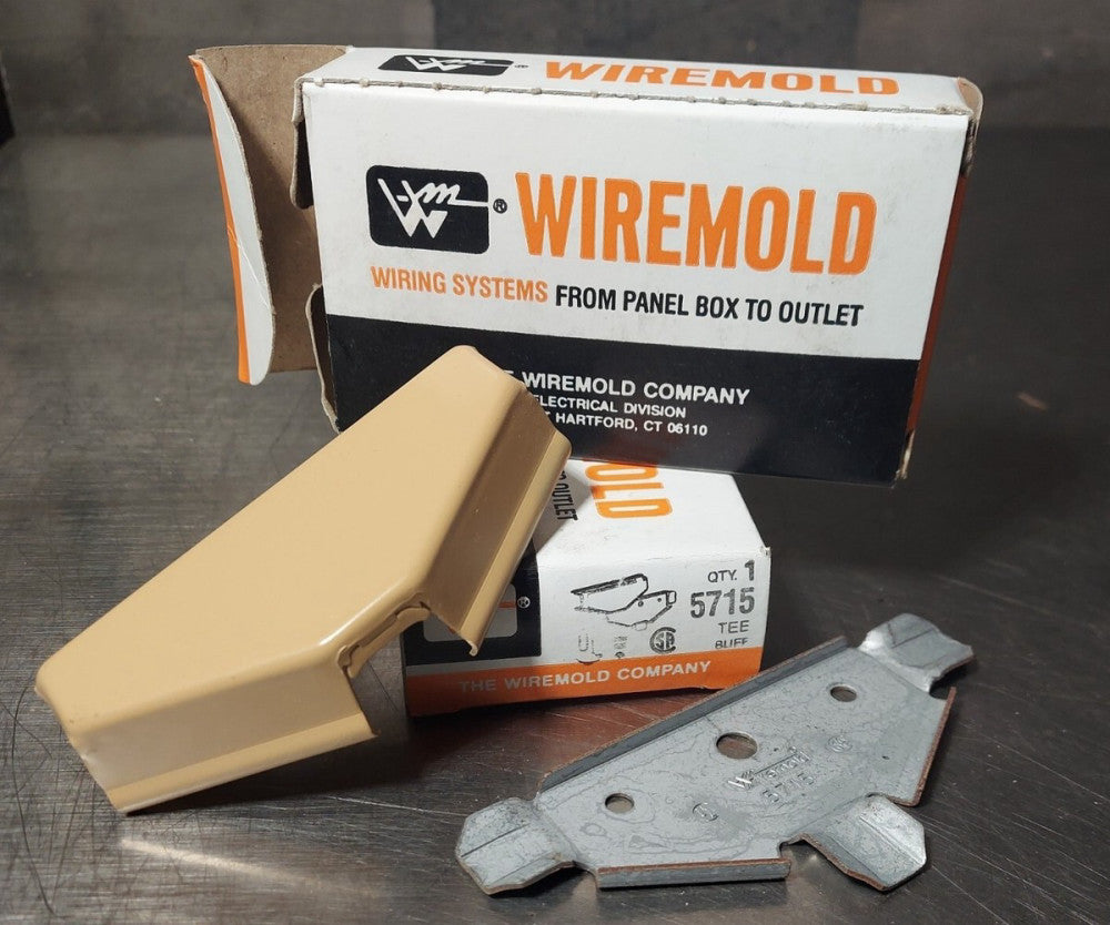Lot of 2 - Wiremold 5715 Steel Tee Fittings. BUFF