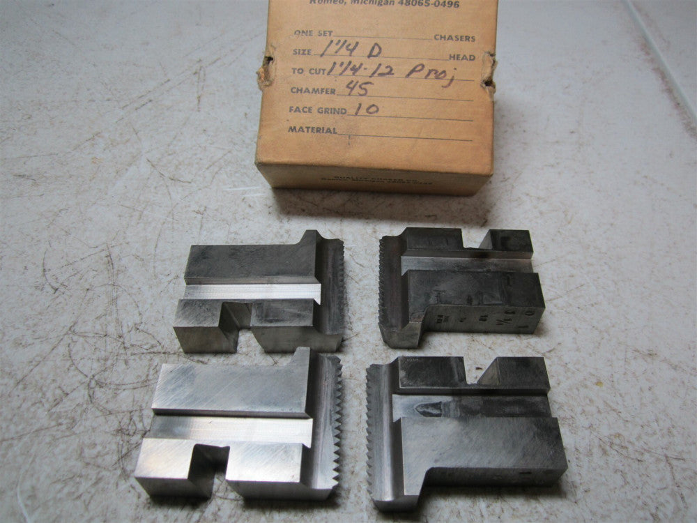 Quality Chaser 1-1/4" Depth 1-1/4" - 12" Projection Die Heads - Pack of 4