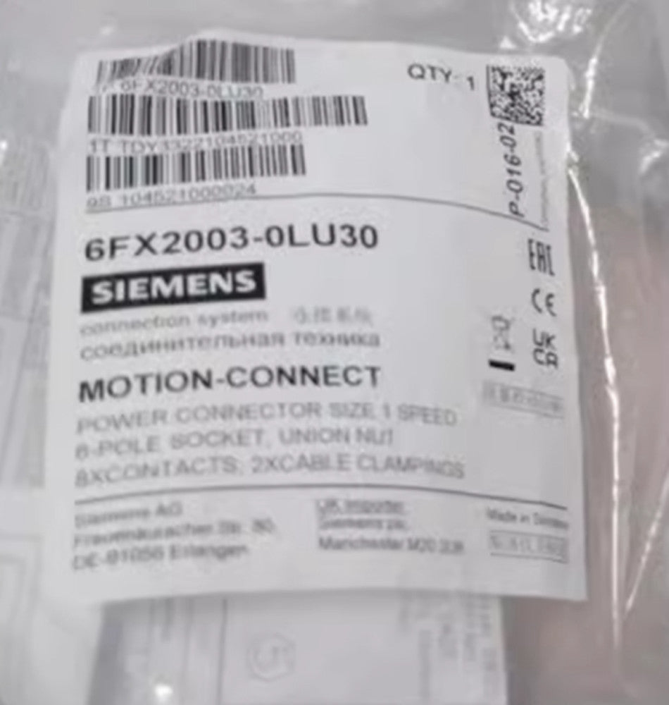 NEW SIEMENS 6FX2003-0LU30 Power Plug M23 6-pin Connector