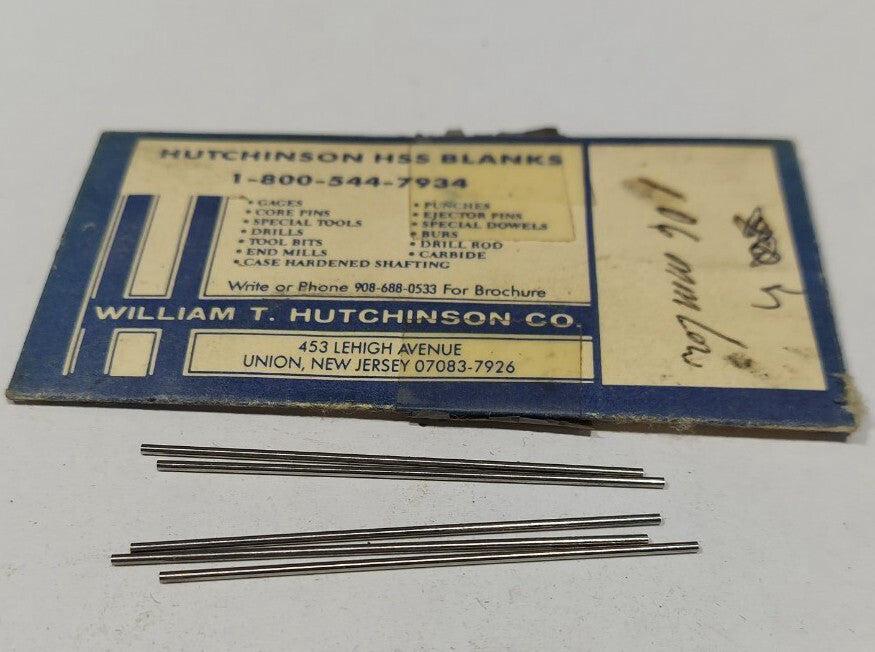 Lot Of 5 - USA Hutchinson 1.06mm x 2" Low Drill Blank Reamer Pin Gage