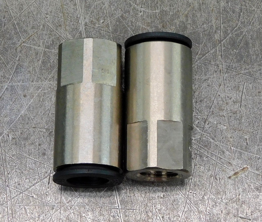 Legris TI33 Stainless Steel Push-to-Connect Fitting 1/2" DIA x 1/4" Lot of Two 2