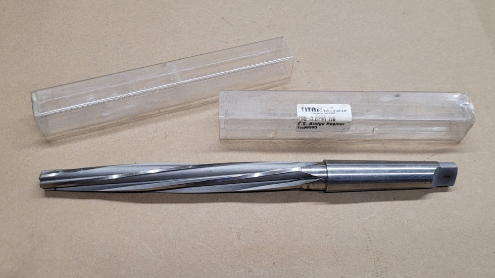 NOS Titan .8750 7/8" T. S. Bridge Reamer 5 Flute 12" OAL